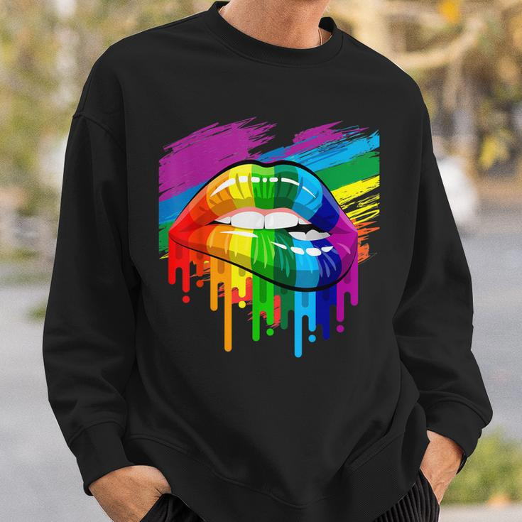 Rainbow Lips Lgbt Pride Month Rainbow Flag Sweatshirt Gifts for Him