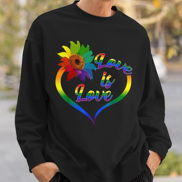 Rainbow Sunflower Love Is Love Lgbt Gay Lesbian Pride V2 Sweatshirt Gifts for Him
