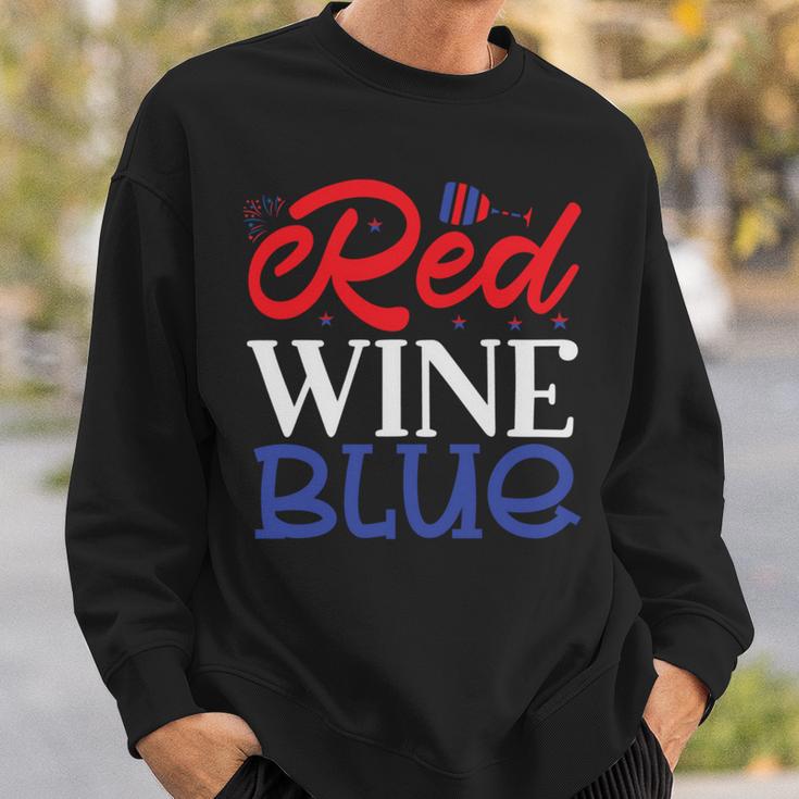 Red Wine Blue 4Th Of July Wine Red White Blue Wine Glasses V2 Sweatshirt Gifts for Him