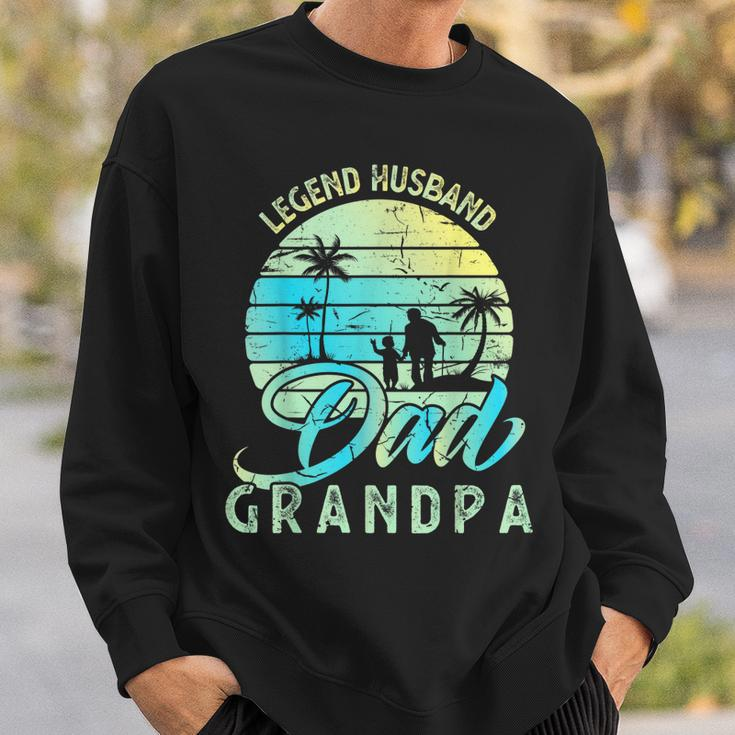Retro Fathers Day Dad The Legend Husband Dad Grandpa Sweatshirt Gifts for Him