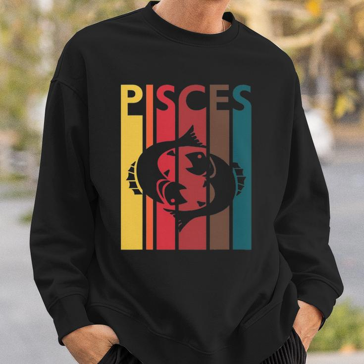 Retro Pisces Zodiac Sign February March Birthday Gift Pisces Sweatshirt Gifts for Him