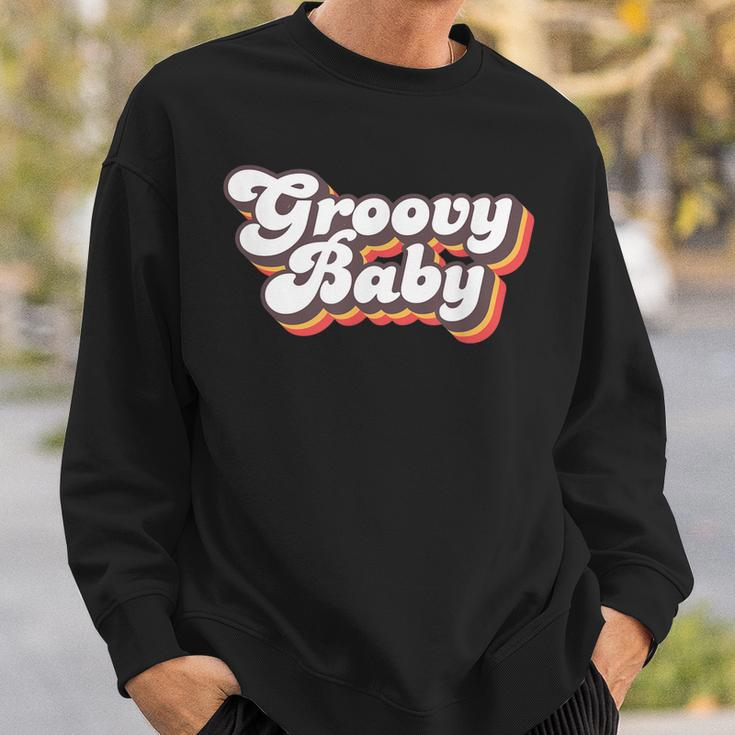Retro Seventies Style Groovy Baby 70S Fancy Dress Sweatshirt Gifts for Him