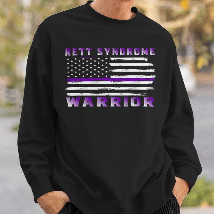 Rett Syndrome Warrior Usa Flag United States Flag Purple Ribbon Rett Syndrome Rett Syndrome Awareness Sweatshirt Gifts for Him