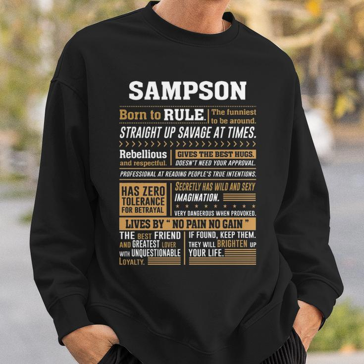 Sampson Name Gift Sampson Born To Rule Sweatshirt Gifts for Him