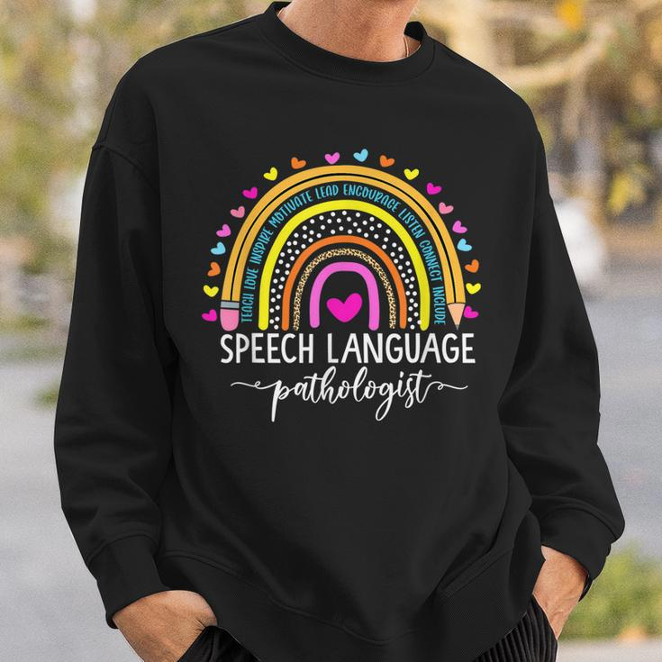 Speech Language Pathologist Rainbow Speech Therapy Gift Slp V2 Sweatshirt Gifts for Him