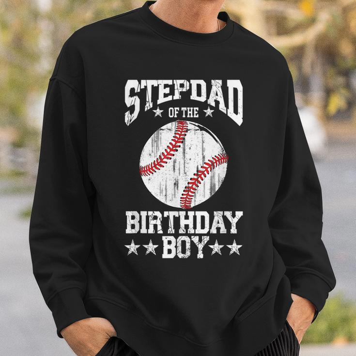 Stepdad Of The Birthday Boy Baseball Lover Vintage Retro Sweatshirt Gifts for Him