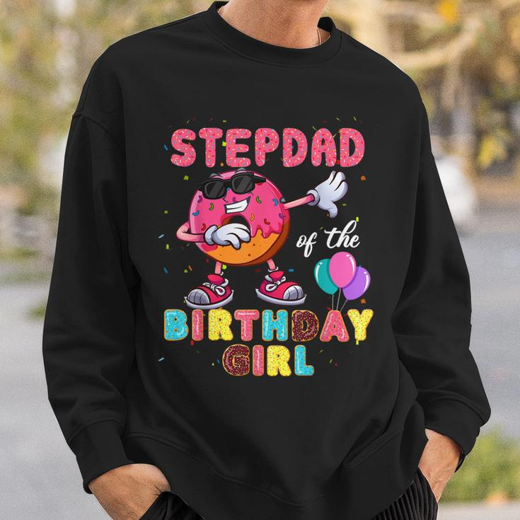 Stepdad Of The Birthday Girl Donut Dab Birthday Sweatshirt Gifts for Him
