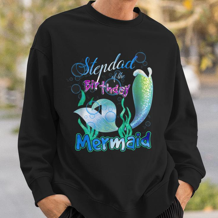 Stepdad Of The Birthday Mermaid Matching Family Sweatshirt Gifts for Him
