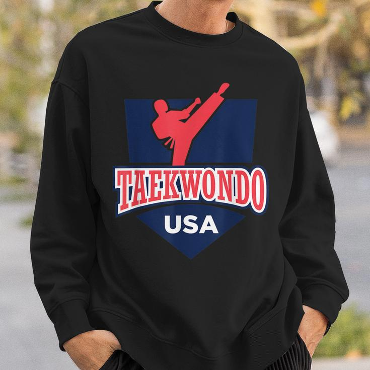 Taekwondo Usa Support The Team Usa Flag Fighting Sweatshirt Gifts for Him