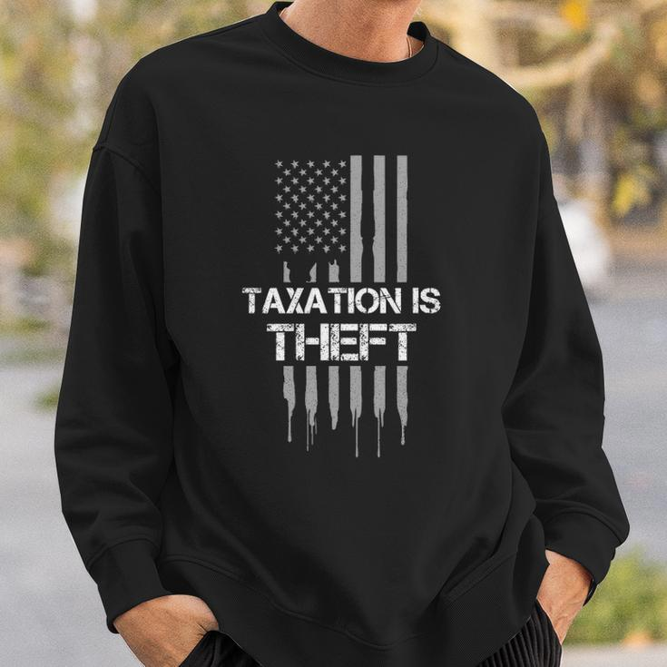 Taxation Is Theft American Flag 4Th Of July Gift Sweatshirt Gifts for Him