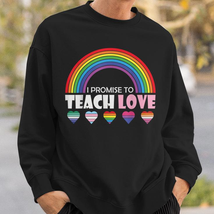 Teacher Ally Lgbt Teaching Love Rainbow Pride Month Sweatshirt Gifts for Him