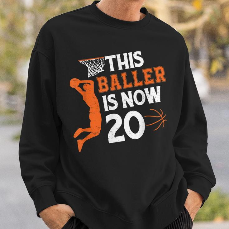 This Baller Is Now 20 Basketball 20Th Birthday Sport Sweatshirt Gifts for Him