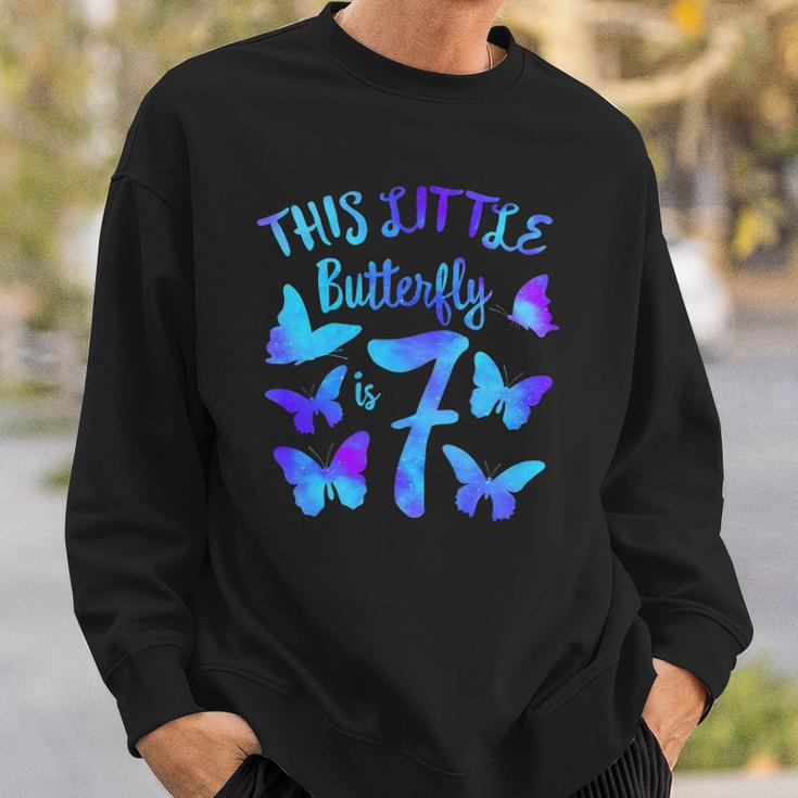 This Little Butterfly Is 7 7Th Birthday Party Toddler Girl Sweatshirt Gifts for Him