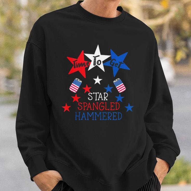 Time To Get Star Spangled Hammered 4Th Of July Drinking Gift Sweatshirt Gifts for Him