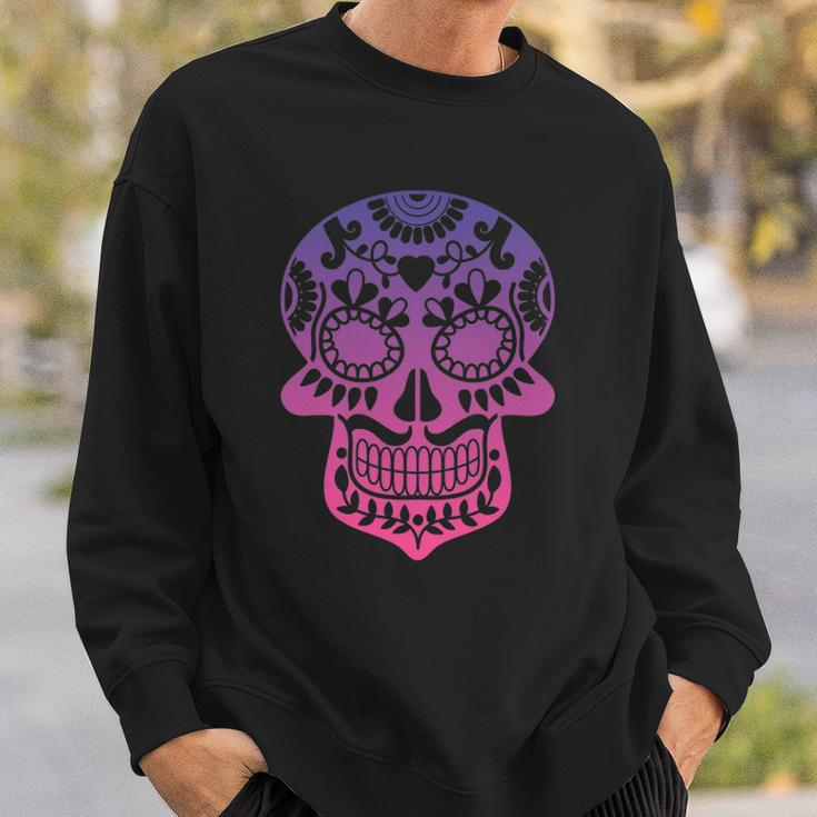 Traditional Day Of The Dead Mexico Calavera Sugar Skull Sweatshirt Gifts for Him