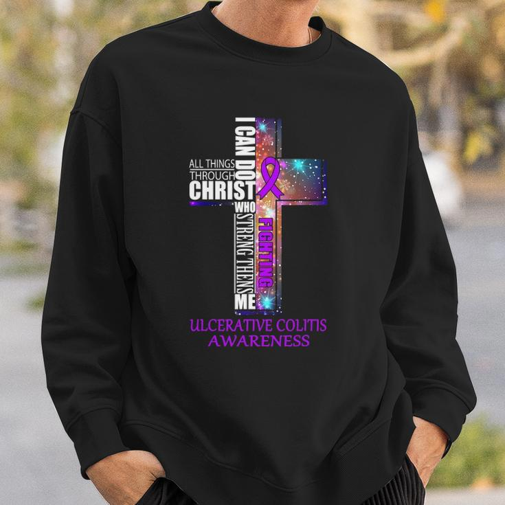 Ulcerative Colitis Awareness Christian Gift Sweatshirt Gifts for Him