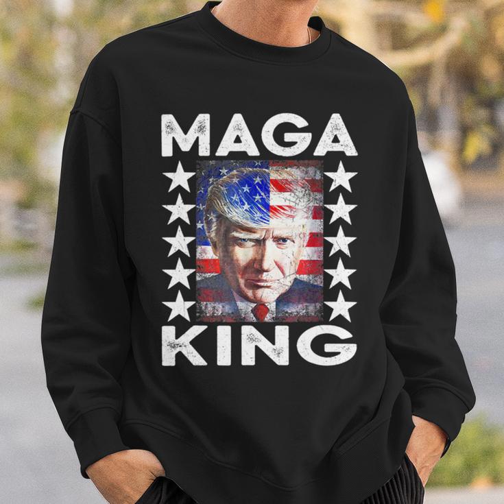 Ultra Mega King Trump Vintage American Us Flag Anti Biden Sweatshirt Gifts for Him