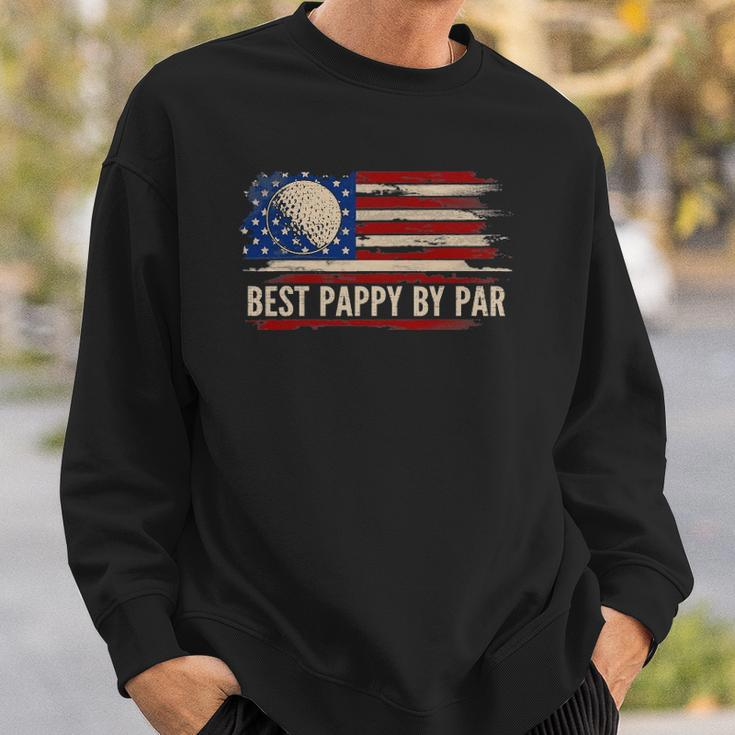 Vintage Best Pappy By Par American Flag Golf Golfer Gift Sweatshirt Gifts for Him
