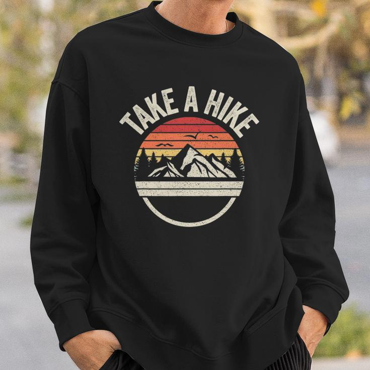 Vintage Retro Take A Hike Hiker Outdoors Camping Sweatshirt Gifts for Him