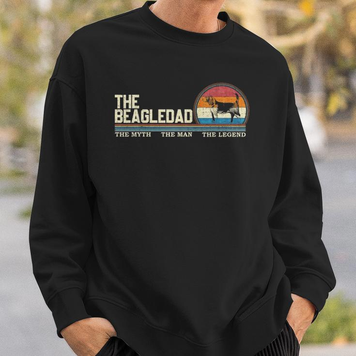 Vintage Retro The Beagle Dog Dad Funny Pet Lover Silhouette Sweatshirt Gifts for Him