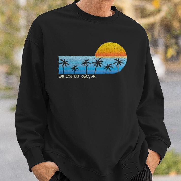 Vintage San Jose Del Cabo Mx Palm Trees & Sunset Beach Sweatshirt Gifts for Him