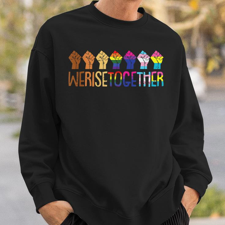 We Rise Together Lgbt Q Pride Social Justice Equality AllySweatshirt Gifts for Him