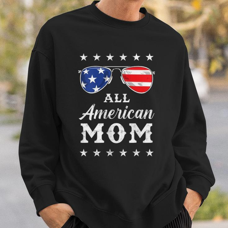 Womens All American Mom Us Flag Sunglasses 4Th Of July Sweatshirt Gifts for Him