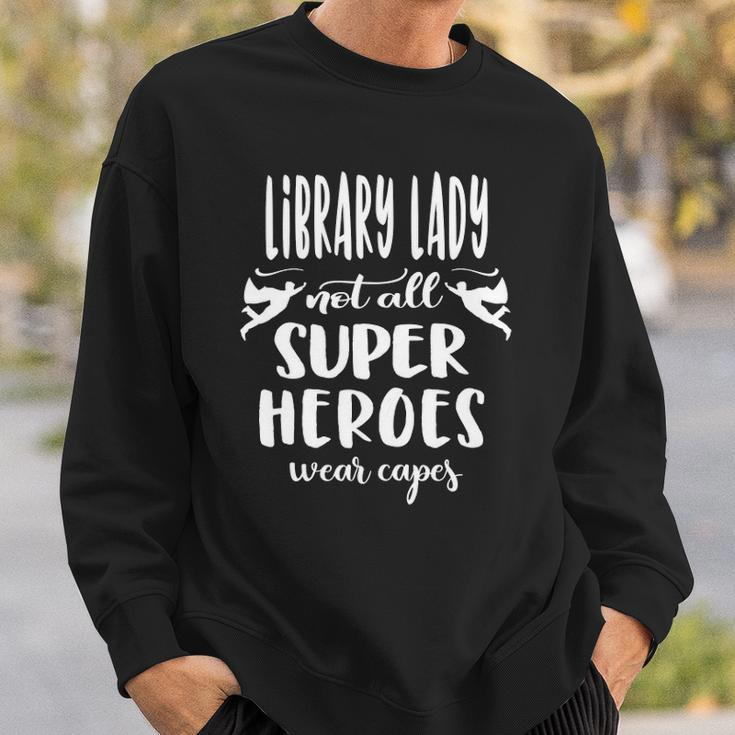 Womens Cool Super Library Lady Saying Library Lady Sweatshirt Gifts for Him