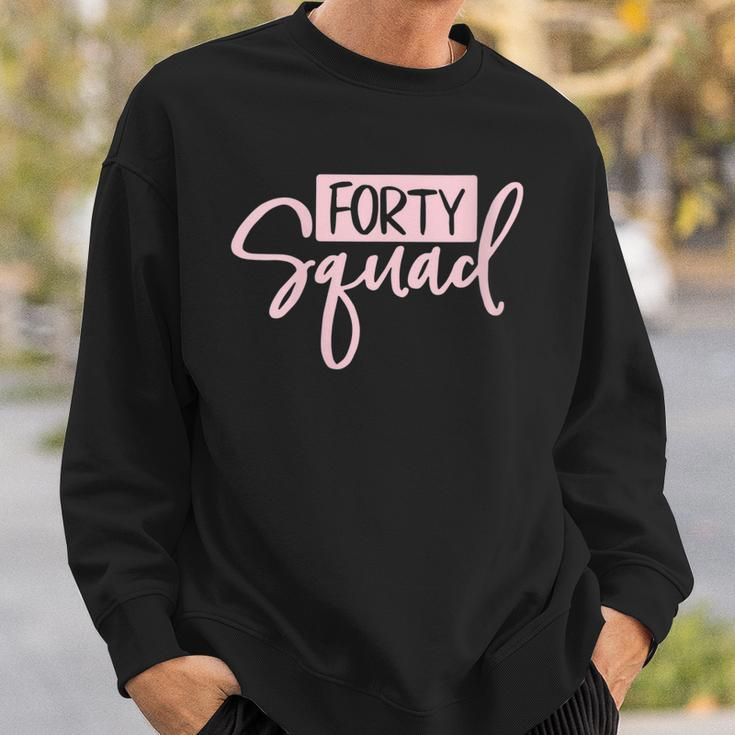 Womens Forty Squad Forty Af Dad Mom 40Th Birthday Matching Outfits Sweatshirt Gifts for Him