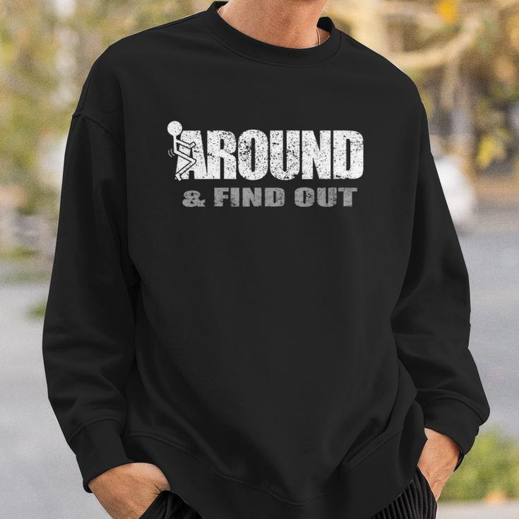 Womens Fuck Around And Find Out Men Funny Christmas Holiday Sweatshirt Gifts for Him