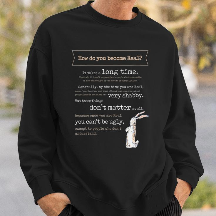 Womens Velveteen Rabbit Book Quote 1922 Becoming Real Skin Horse Sweatshirt Gifts for Him