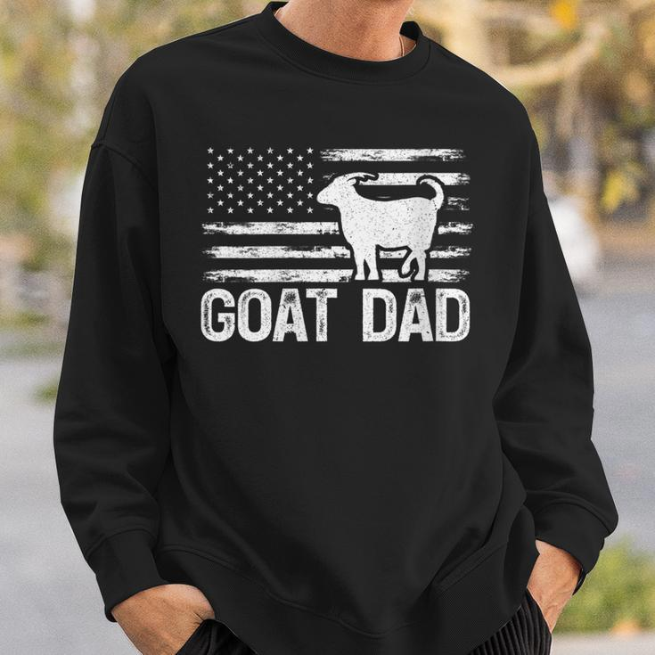 Womens Vintage Goat Dad Retro American Flag Goat 4Th Of July Sweatshirt Gifts for Him