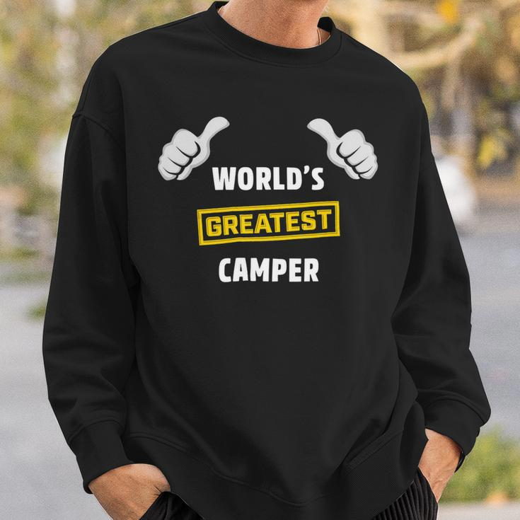 Worlds Greatest Camper Funny Camping Gift CampShirt Sweatshirt Gifts for Him