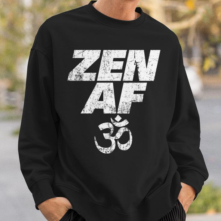 Zen Af Om Symbol Vintage Meditation Yoga Distressed V2 Sweatshirt Gifts for Him