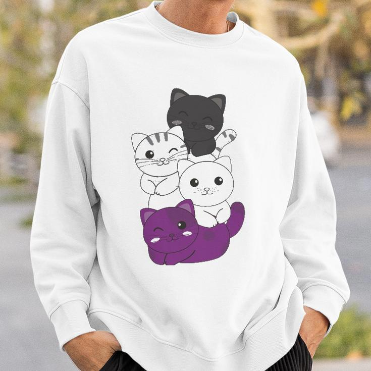 Asexual Flag Pride Lgbtq Cats Asexual Cat Sweatshirt Gifts for Him