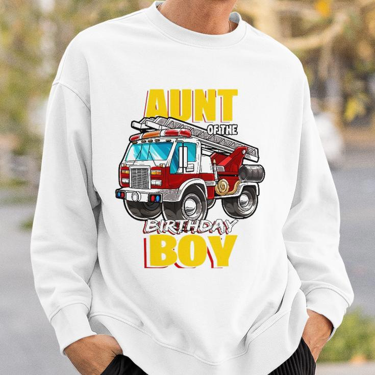 Aunt Of The Birthday Boy Matching Family Fireman Firetruck Sweatshirt Gifts for Him