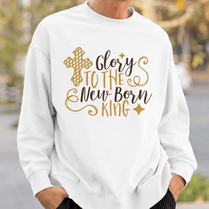 Baby Shower Text Design Glory To The New Born Sweatshirt Gifts for Him