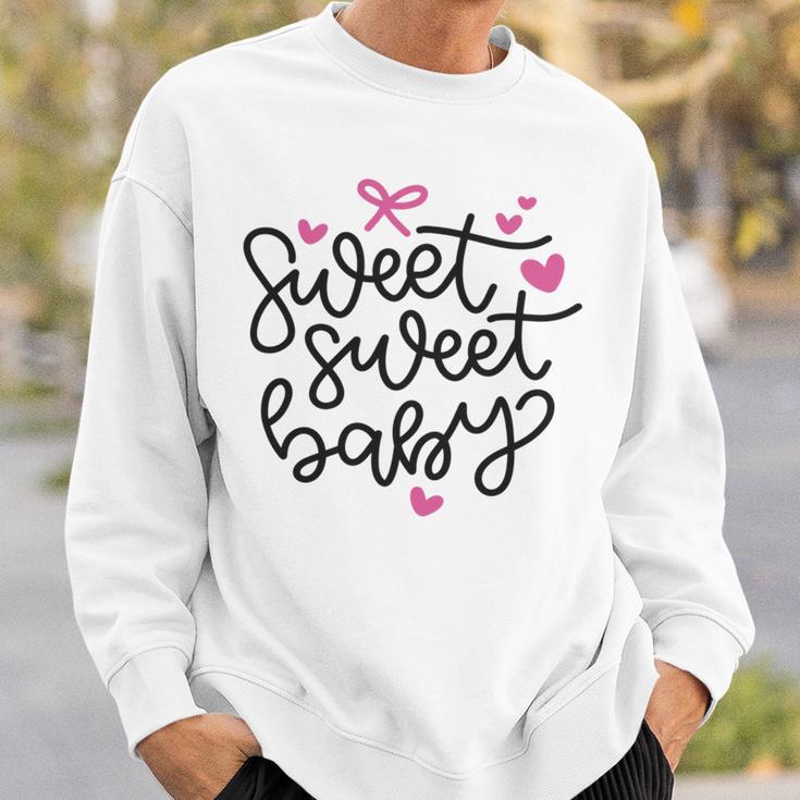 Baby Shower Text Pink Heart Ribbon Design Sweet Sweet Baby Sweatshirt Gifts for Him