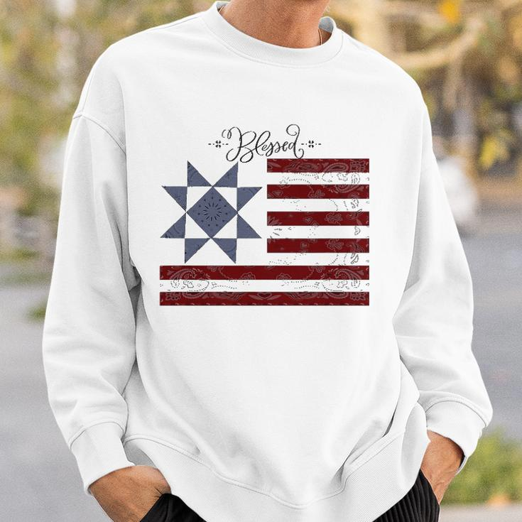 Barn Quilt July 4Th Gifts Vintage Usa Flag S Sweatshirt Gifts for Him