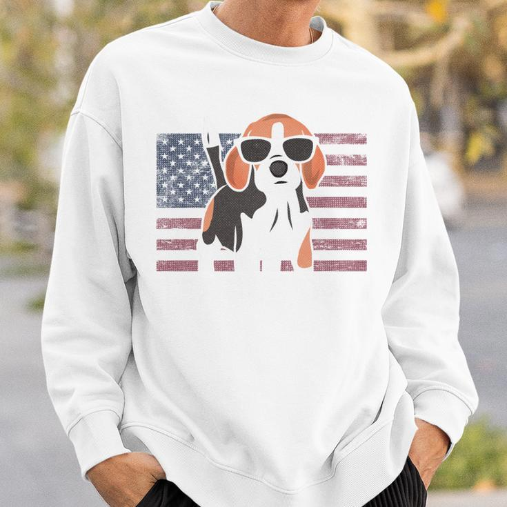 Beagle Dad American Flag 4Th Of July Patriotic Beagle Design Sweatshirt Gifts for Him