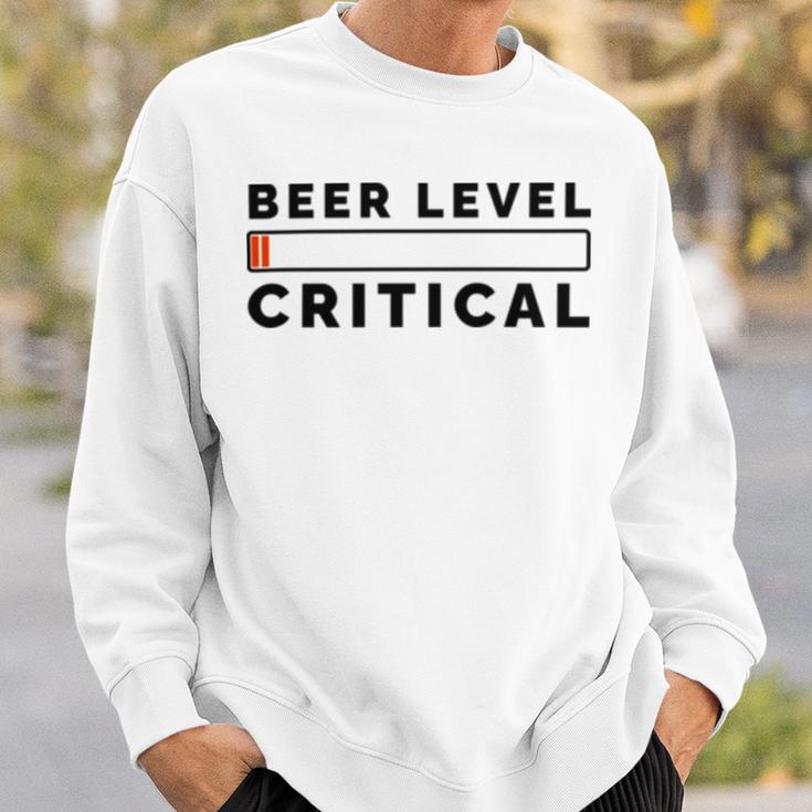 Beer Level Critical Sweatshirt Gifts for Him