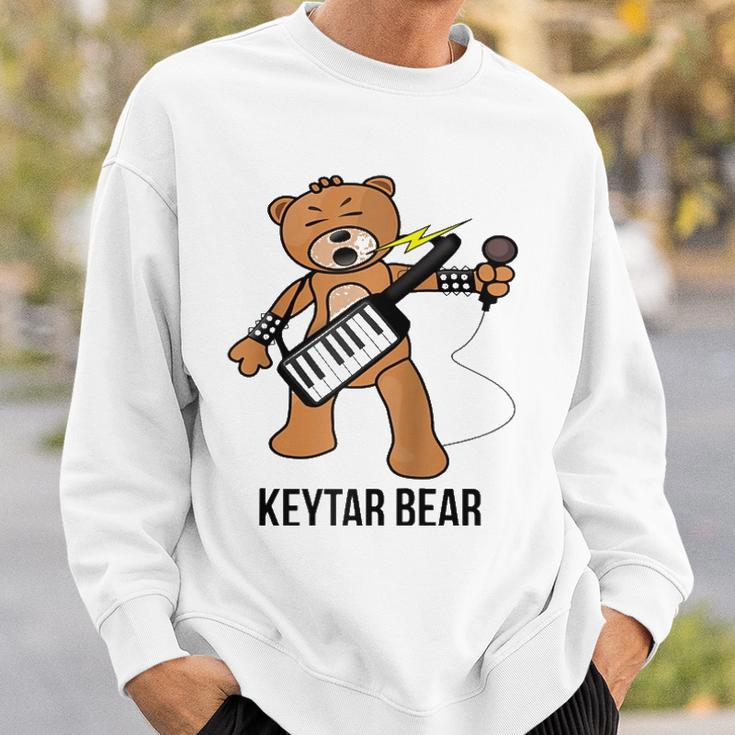 Boston Keytar Bear Street Performer Keyboard Playing Gift Raglan Baseball Tee Sweatshirt Gifts for Him