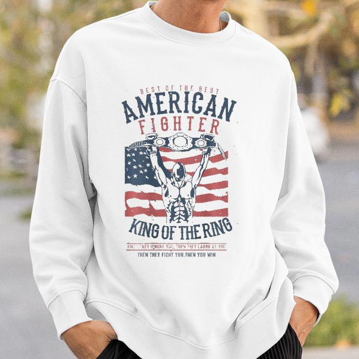 Boxer Graphic With Belt Gloves & American Flag Distressed Sweatshirt Gifts for Him