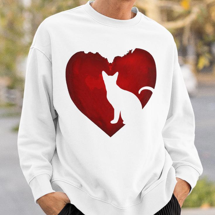 Cat Heart Shirt Cat Lovers Valentine Day Gifts For Couple Sweatshirt Gifts for Him