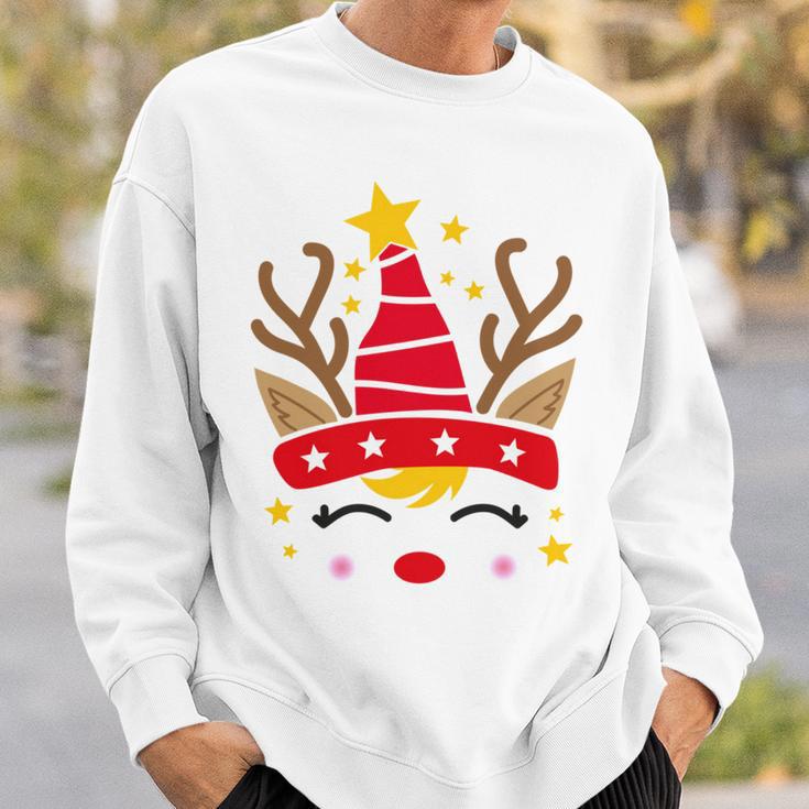 Christmas Unicorn Face Santicorn Cute V2 Sweatshirt Gifts for Him