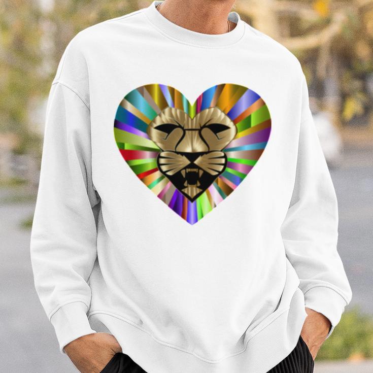 Colored Lion Heart Sweatshirt Gifts for Him