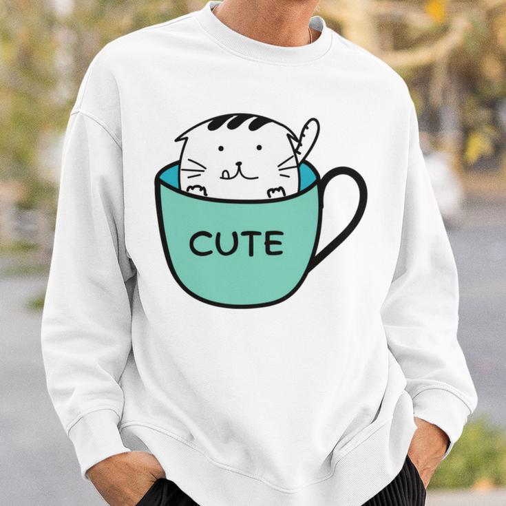 Cute Cat In Mug Sweatshirt Gifts for Him