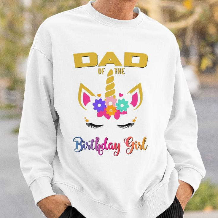 Dad Of The Birthday Girl Unicorn Matching Sweatshirt Gifts for Him