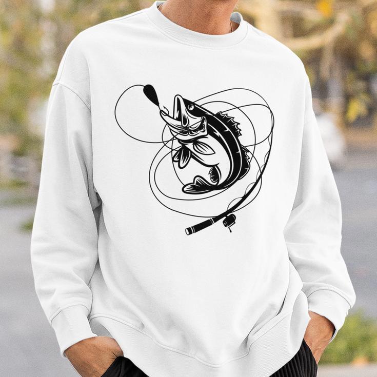 Fishing Bass Sticker Sweatshirt Gifts for Him