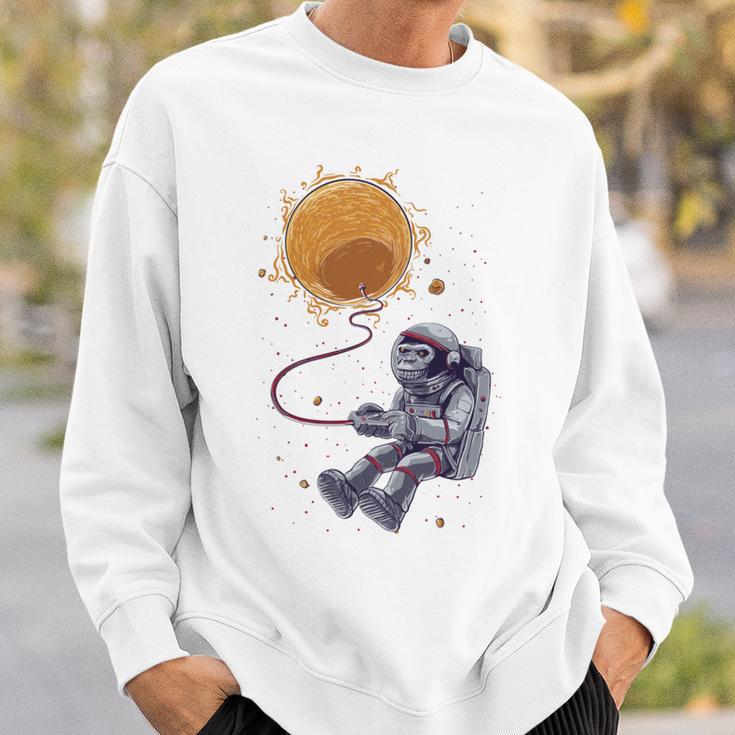 Funny Astronaut Monkey Blowing Sun V2 Sweatshirt Gifts for Him